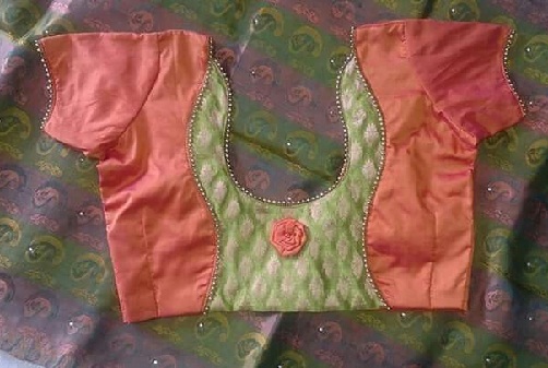 Guldperle med patchworkbluse -16