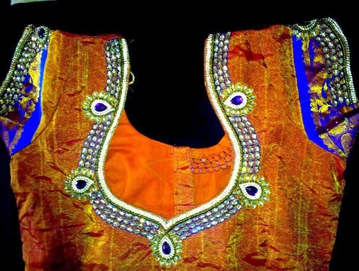 Pattu bluse med Kundan arbejde -26