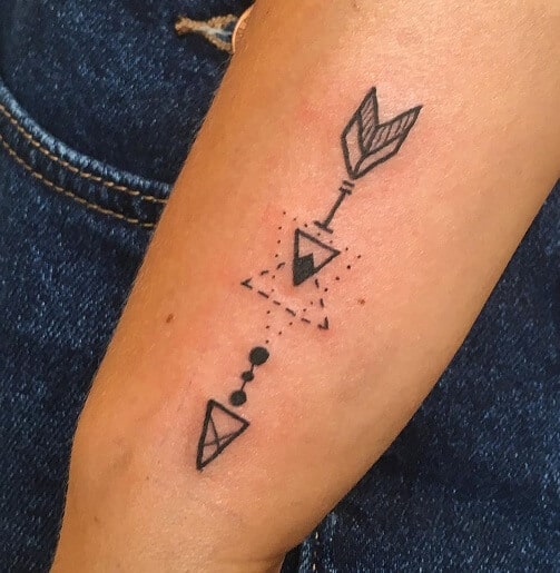 Alkímia Nyíl Szimbólum Tetoválás