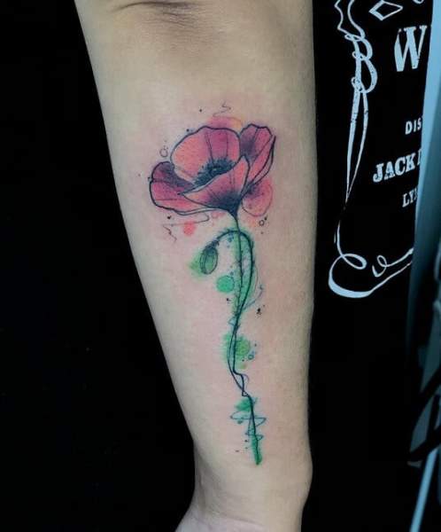 Egyszerű virágos tetoválás