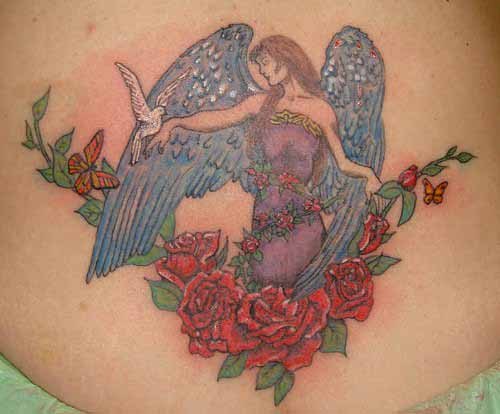 Angyal tetoválás tervezés