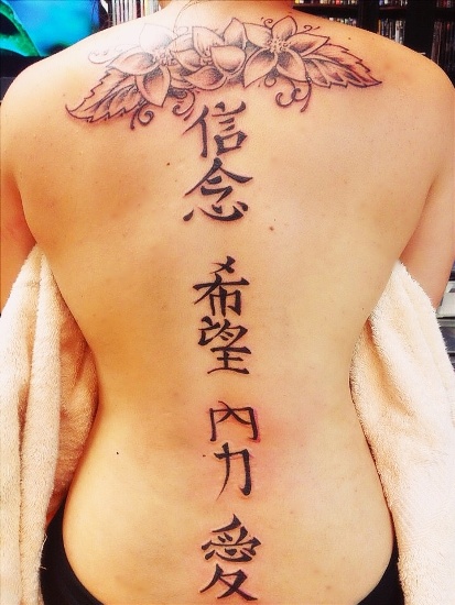 Kanji tatoverings skrifttyper