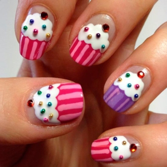 Cute Cup Cake Nail Designs