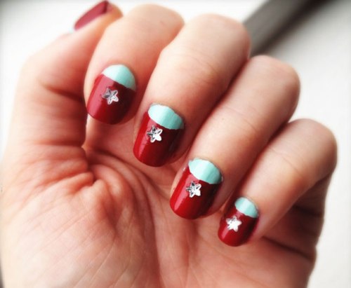 Stencil Star Fashion Nail Design