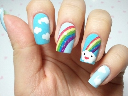 Rainbow Design Nail Art