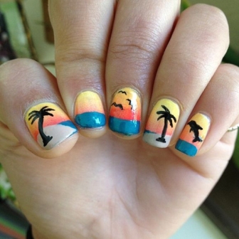 Palm Tree Nails Art