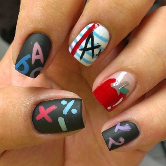 BlackBoard Nail Art Designs