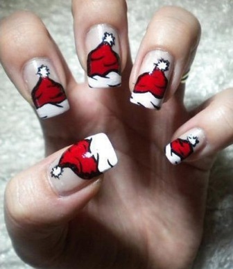 Jul Santa Claus Cap Nail Designs