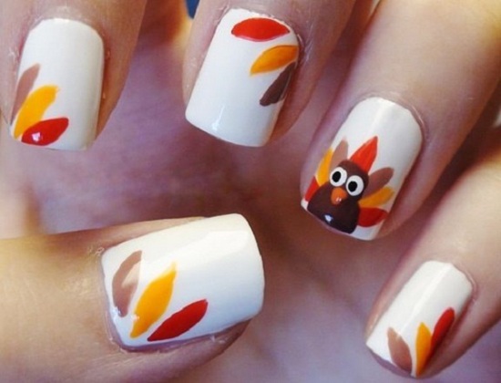 Thanksgiving efterår nail art