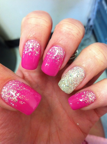 Glitter Nail Art designs til lange negle