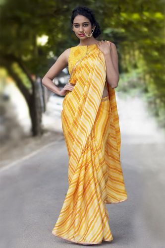 Gul Hues Leheriya Silk Saree
