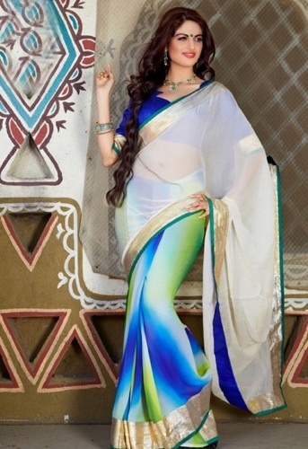 Blanding af farve Almindelig Leheriya Saree