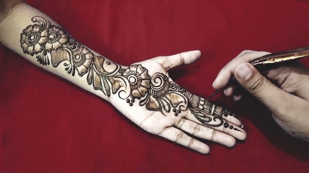 Feststil arabisk henna -design
