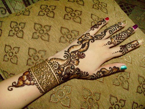 Hátsó kéz Mehandi Design arab