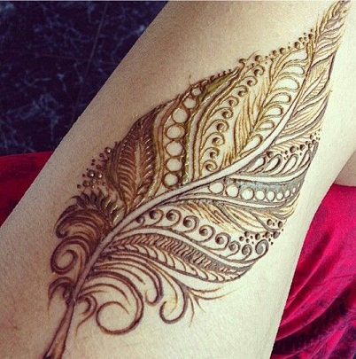 Fjer arabisk stil Mehndi Design