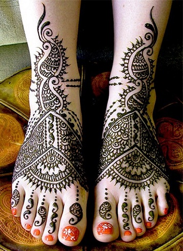 Arabiske fødder Mehndi Design