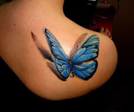 Sommerfugl 3D -tatoveringer til piger