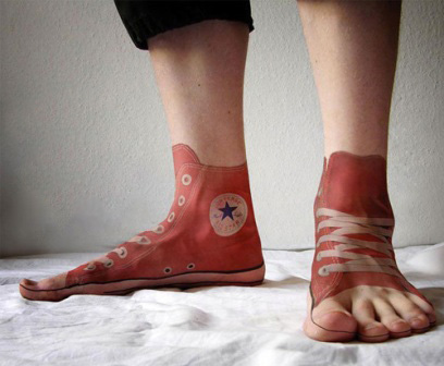 Converse Eller Sko 3D Tattoo Designs