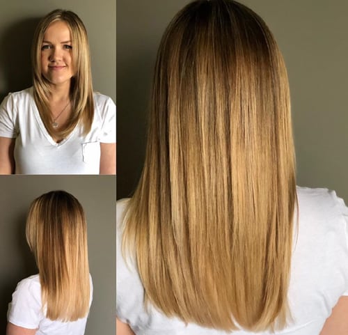 Honey Color Balayage langt hår