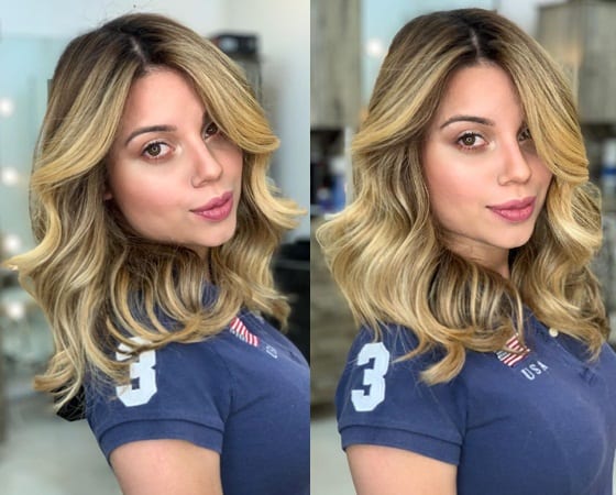 Arany Balayage közepes hajra