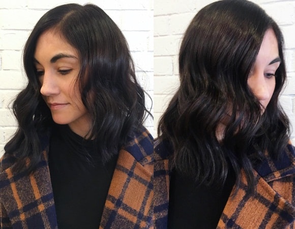 Balayage Black, közepes hajjal