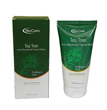 BIOCARE GEM BLUE Bio Care Anti Bacterial Tea Tree Face Wash med gurkemejeekstrakt