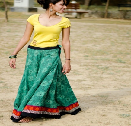Indisk maxi nederdel