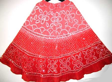 Bandhani -stil indiske nederdele