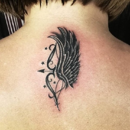 Skytten med Wings Tattoo Design