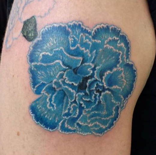 Blå nellike blomst tatovering