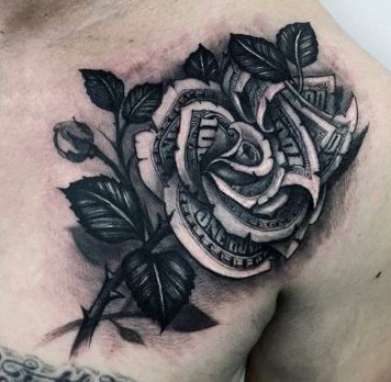 penge rose tatovering
