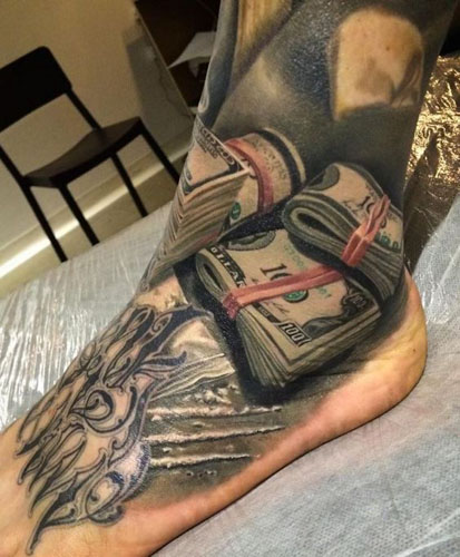 Gyönyörű pénz tetováló minták 9
