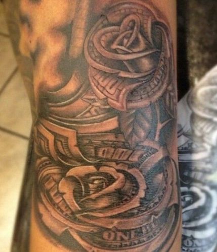 Paper Roses Money Tattoos