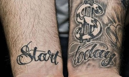 tid er penge tatovering