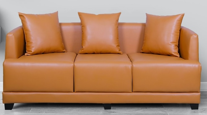 Tre -personers orange sofa