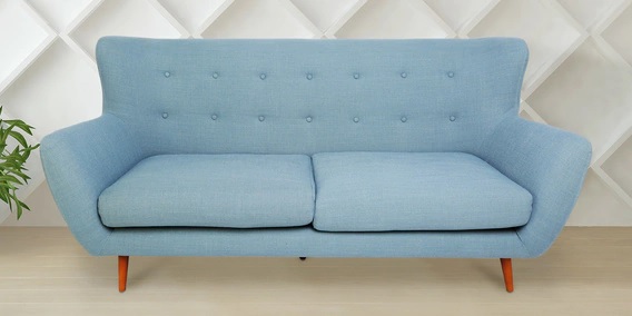 Kék kétüléses kanapé a nappaliba