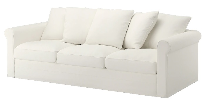 Háromszemélyes fehér kanapé a nappaliba