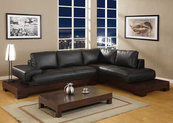 Design af lædersal sofa
