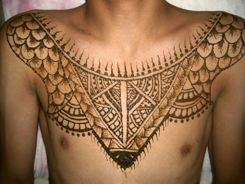 On The Chest mehndi designs til mænd