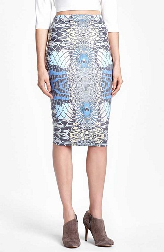 Blå mønster tube nederdel