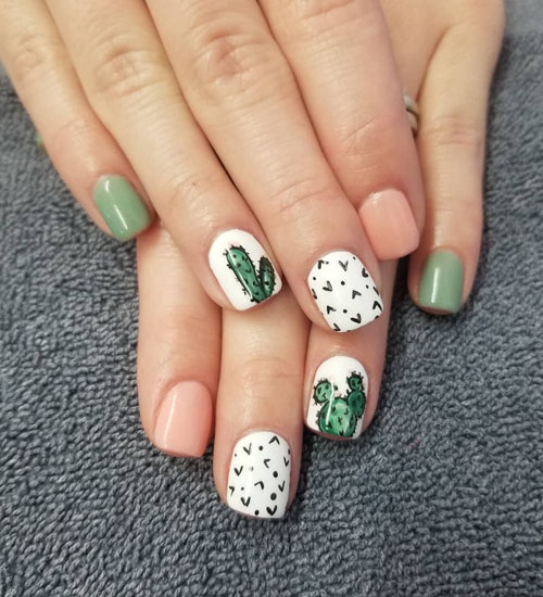 Sommer Nail Art Designs Desert Tree