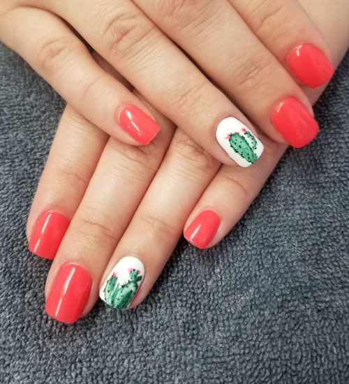 Summer Nail Art Designs Desert Tree 1