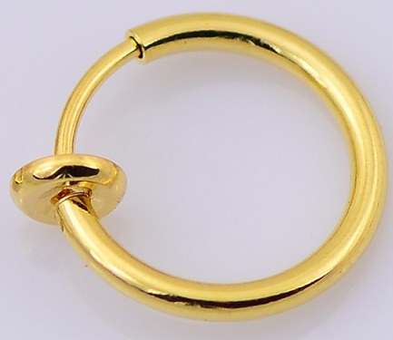 Ren guld 10 mm bred big næse ring