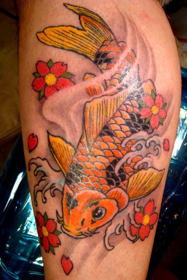 Gul Koi Fisk Art
