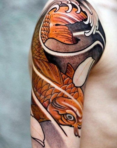 Hagyományos japán Koi hal tetoválás