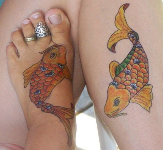 Animált Koi hal tetoválások