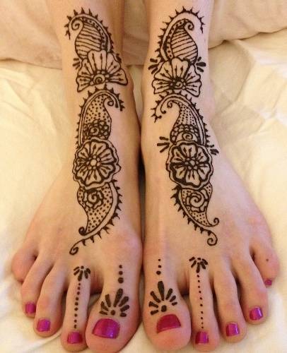 Floral Mehndi Design til fødder