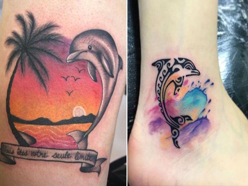 Delfin tatoveringsdesign