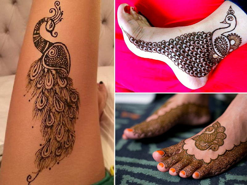 Påfugl Mehndi Designs