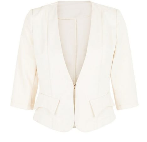 Creme monteret blazer Kvinder